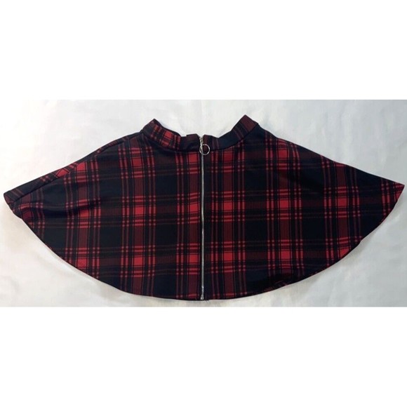 Hot Topic Skater Skirt Red and Black Extra Small Front Zipper - Picture 2 of 9